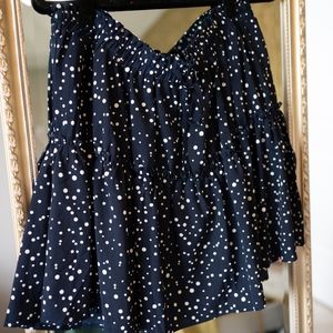 NWT Navy Polka Dot High Waist Tiered Skirt